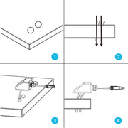 Solar Photovoltaic Plastic Bracket ABS Photovoltaic Car Roof Water-resistant Junction Box(Black)