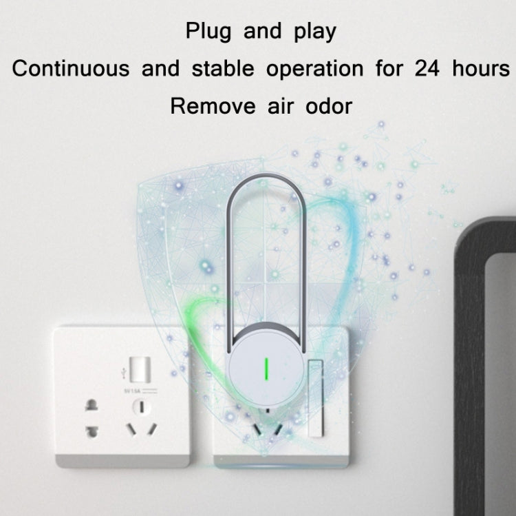 USB Plug-In Negative Ion Air Purifier Odor Deodorizer(White)