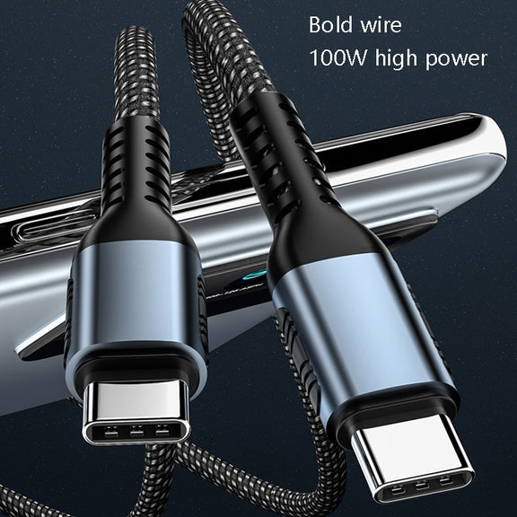 2m 100W PD Fast Charge Type-C Male to Male Data Sync Charging Braided Cable