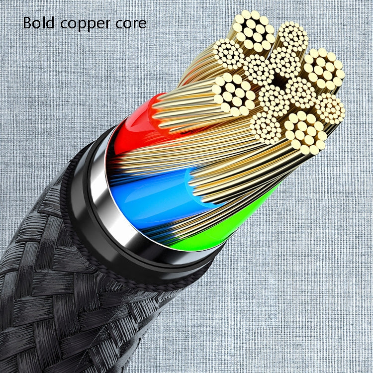 4 PCS 2.4A USB-C / Type-C to USB Braided Fast Charging Sync Data Cable, Length: 2m (Black)