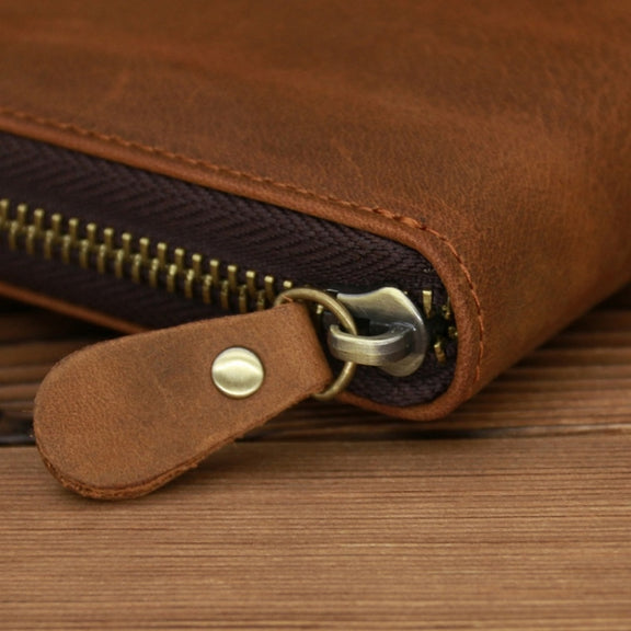 9039 RFID Antimagnetic Leather Zipper Wallet(Horizontal 3)