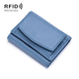 CL-2753 Leather RFID Short Coin Purse Wallet(Light Blue) - Antimagnetic RFID Package by PMC TechLife | Online Shopping South Africa | PMC TechLife | Buy Now Pay Later Mobicred