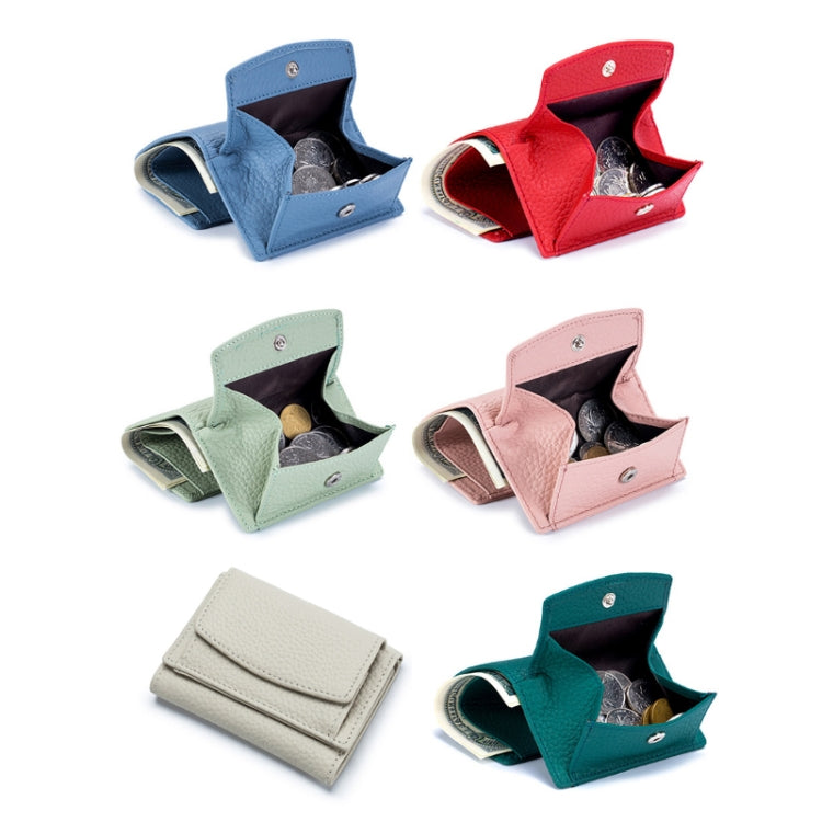 CL-2753 Leather RFID Short Coin Purse Wallet(Light Blue)