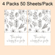 4 Packs 50 Sheets/Pack  Green Leaf Rectangular Stickers Gift Box Sealing Stickers(A3) - Sticker & Tags by PMC TechLife | Online Shopping South Africa | PMC TechLife