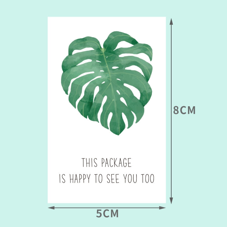 4 Packs 50 Sheets/Pack  Green Leaf Rectangular Stickers Gift Box Sealing Stickers(A3)