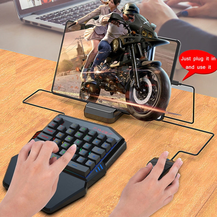 T-WOLF Mobile Gaming One-Handed Keyboard���Specification��� Keyboard + Mouse + Throne
