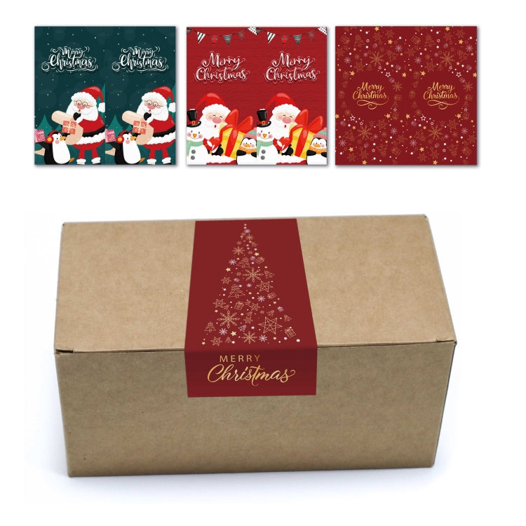 Merry Christmas Rectangular Gift Box Seal Stickers(C1)