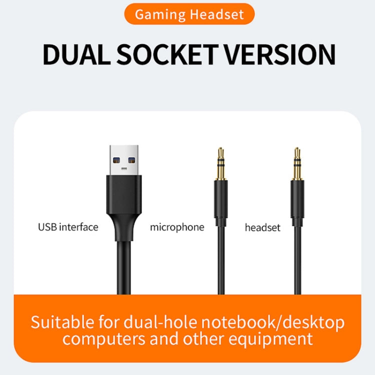 PANTSAN PSH-100 USB Wired Gaming Earphone Headset with Microphone, Colour: 7.1 USB Black