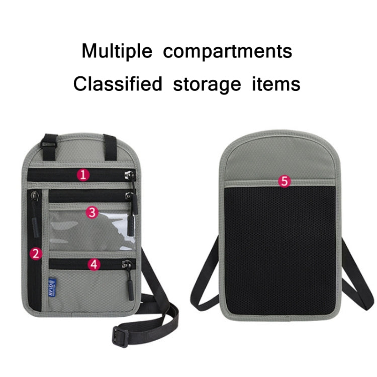 RFID Multi-Function Halter Passport Bag Certificate Protection Cover(Dark Gray)