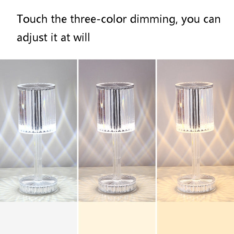 USB Charging Touch Diamond Crystal Table Lamp, Specification: USB Charging(RGB with Remote Control 16 Color)(Transparent)