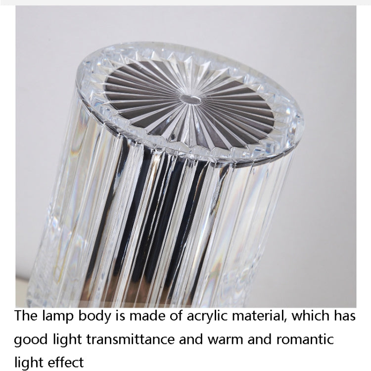 USB Charging Touch Diamond Crystal Table Lamp, Specification: USB Charging(RGB with Remote Control 16 Color)(Transparent)