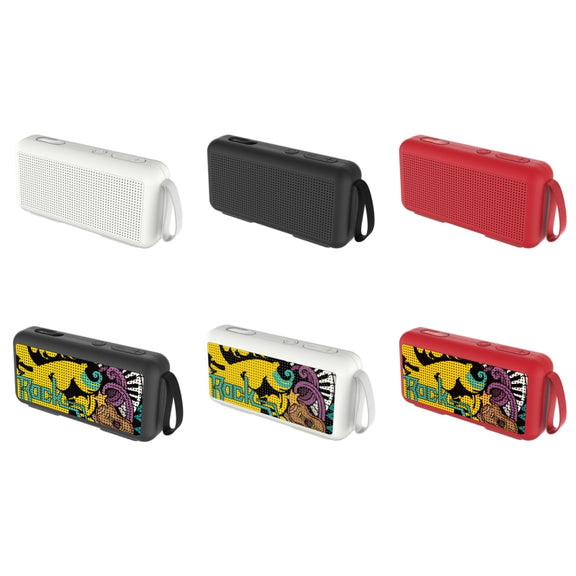 DoRealMe F0 TWS Mini Graffiti Bluetooth Speaker Support FM / TF Card(Red)