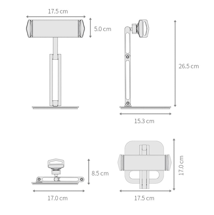 Boneruy P47 Tablet Computer Stand Desktop Mobile Phone Stand(Black)