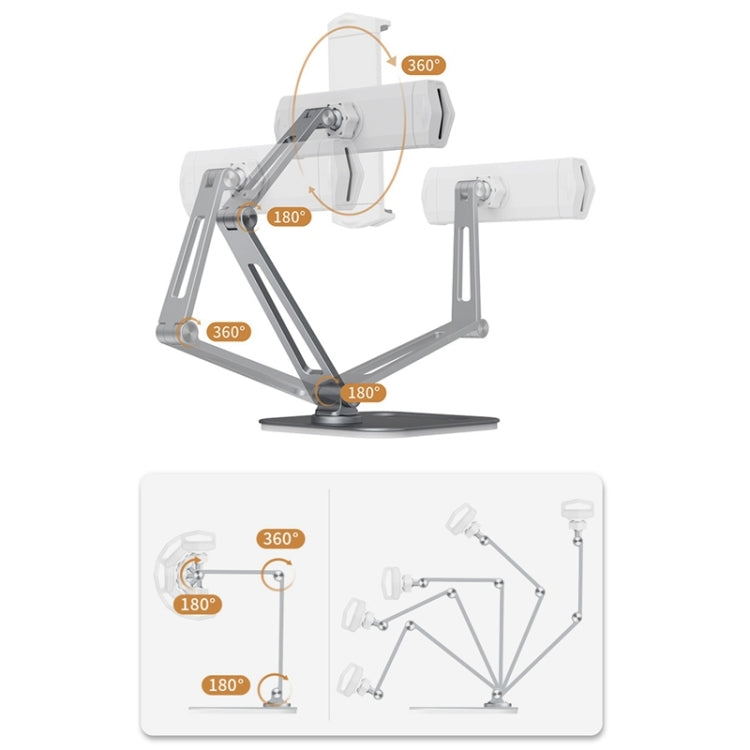 Boneruy P47 Tablet Computer Stand Desktop Mobile Phone Stand(White)