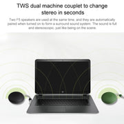 F5 TWS Outdoor Water-resistant Mini Bluetooth Speaker with Lanyard Support Hands-free(Black)