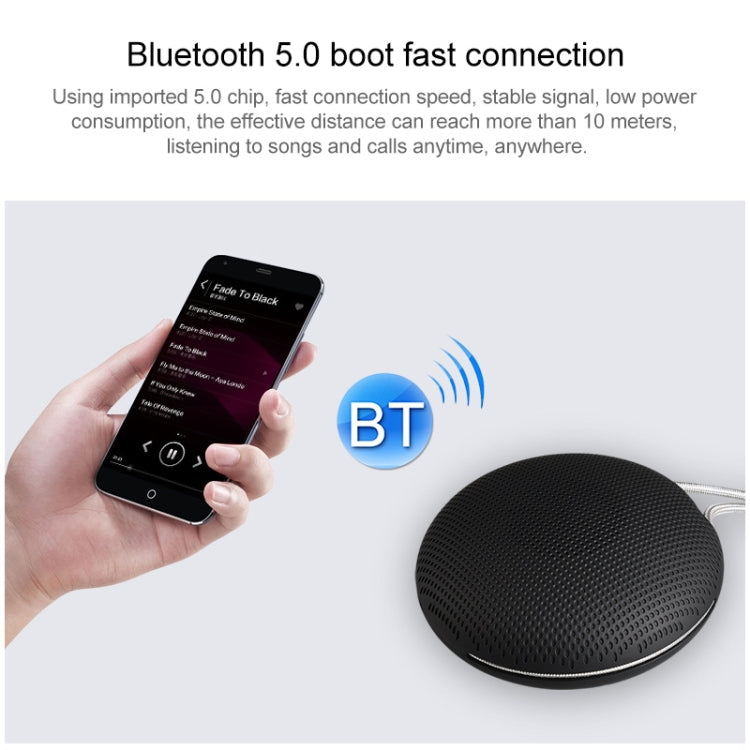F5 TWS Outdoor Water-resistant Mini Bluetooth Speaker with Lanyard Support Hands-free(Black)