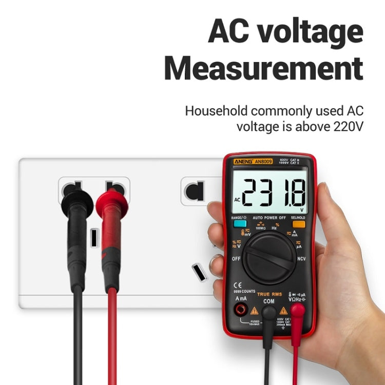 ANENG AN8009 NVC Digital Display Multimeter, Specification: Standard(Black)