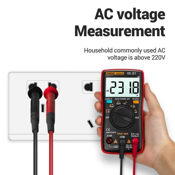 ANENG AN8009 NVC Digital Display Multimeter, Specification: Standard(Black)