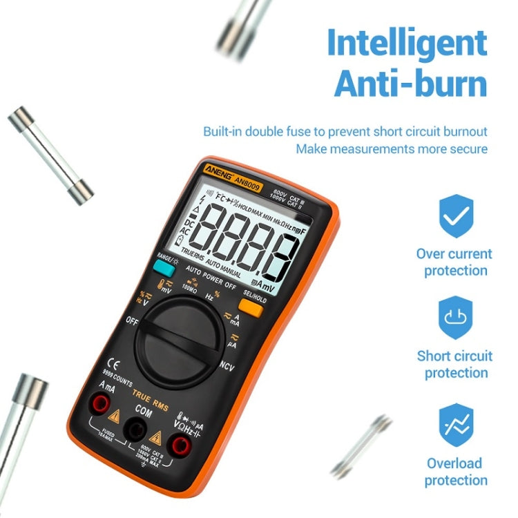 ANENG AN8009 NVC Digital Display Multimeter, Specification: Standard with Cable(Red)