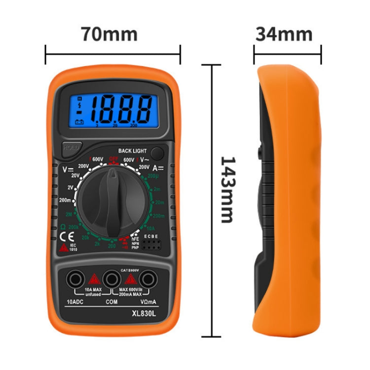 ANENG XL830L Multi-Function Digital Display High-Precision Digital Multimeter, Specification: Bubble Bag Packing(Red)