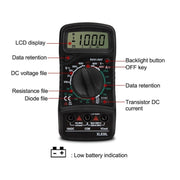 ANENG XL830L Multi-Function Digital Display High-Precision Digital Multimeter, Specification: Bubble Bag Packing(Red)