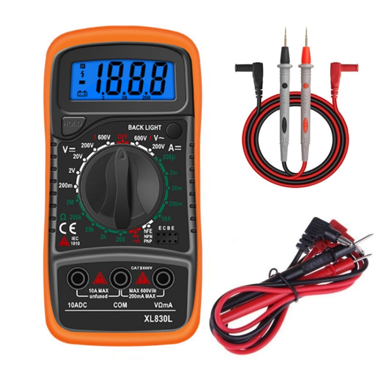 ANENG XL830L Multi-Function Digital Display High-Precision Digital Multimeter, Specification: Standard+10A Extra Tip Pen(Orange)