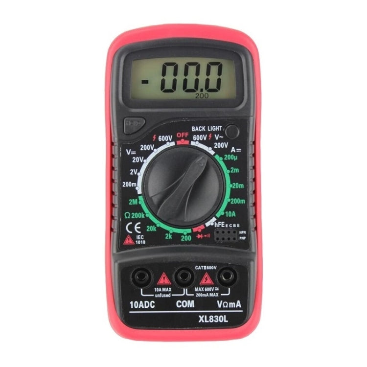 ANENG XL830L Multi-Function Digital Display High-Precision Digital Multimeter, Specification: Standard+10A Extra Tip Pen(Red)