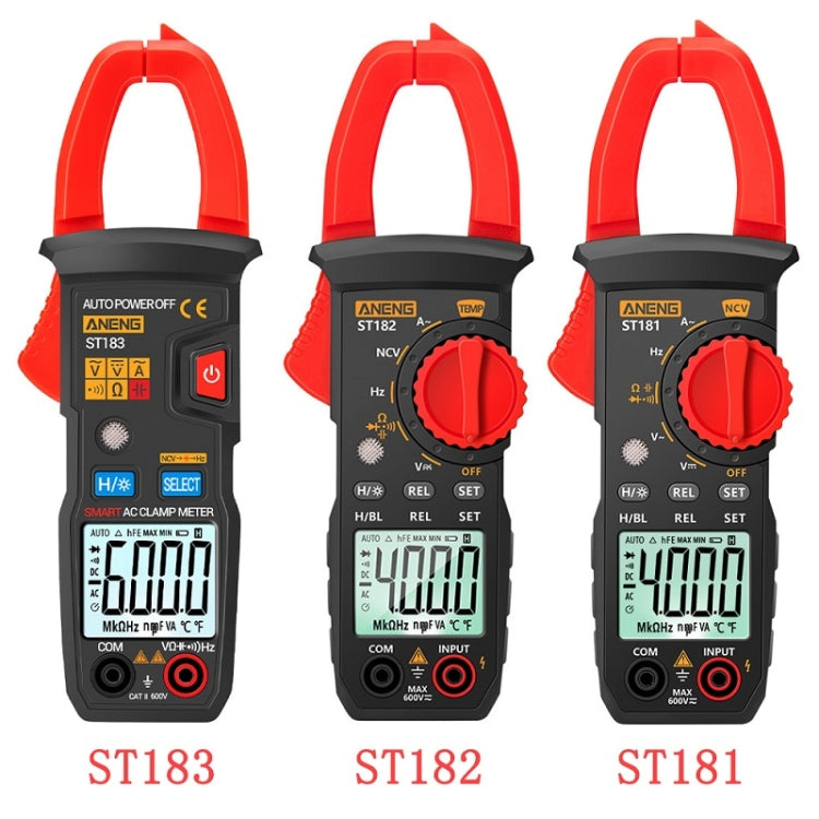 ANENG Intelligent Digital Backlit Clamp-On High-Precision Multimeter, Specification: ST182 with Temp Measurement
