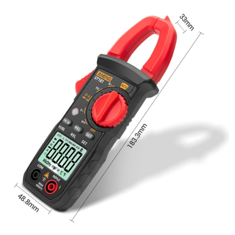 ANENG Intelligent Digital Backlit Clamp-On High-Precision Multimeter, Specification: ST182 with Temp Measurement