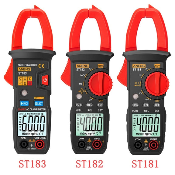 ANENG Intelligent Digital Backlit Clamp-On High-Precision Multimeter, Specification: ST183 6000-counts