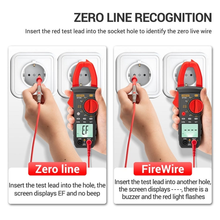 ANENG Intelligent Digital Backlit Clamp-On High-Precision Multimeter, Specification: ST183 6000-counts