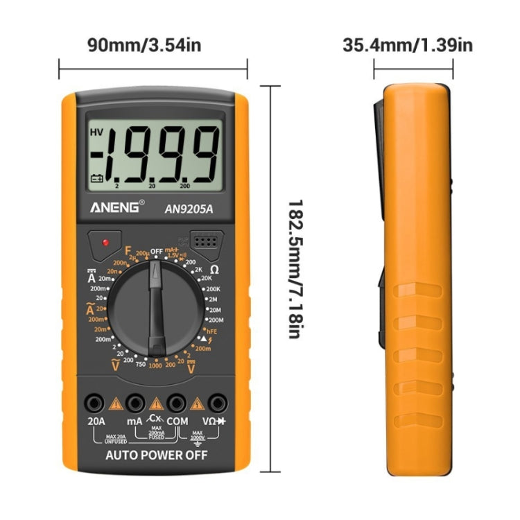 ANENG Automatic High-Precision Intelligent Digital Multimeter, Specification: AN9205A(Blue)