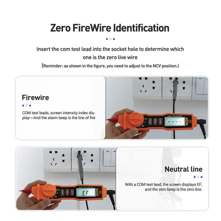 ANENG A3002 Multi-Function Pen-Type High-Precision Smart Multimeter(Orange)