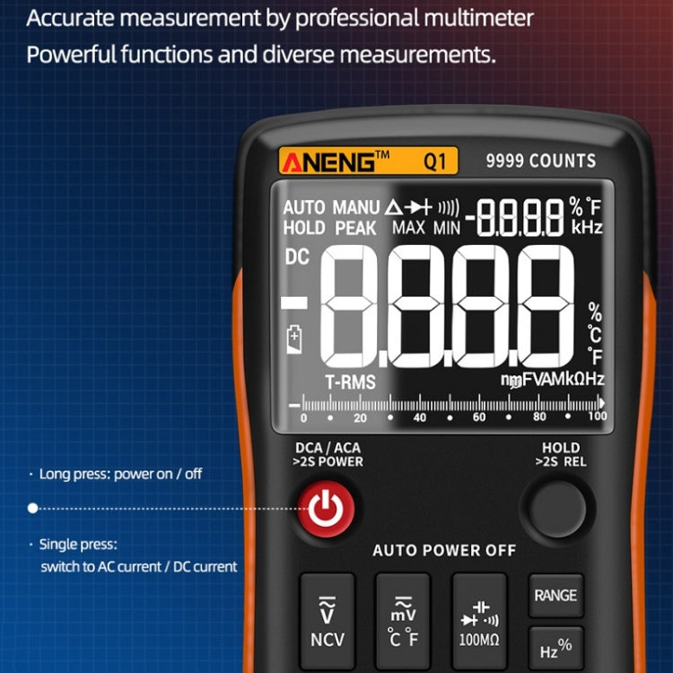 ANENG AN-Q1 Automatic High-Precision Intelligent Digital Multimeter, Specification: Standard(Red)