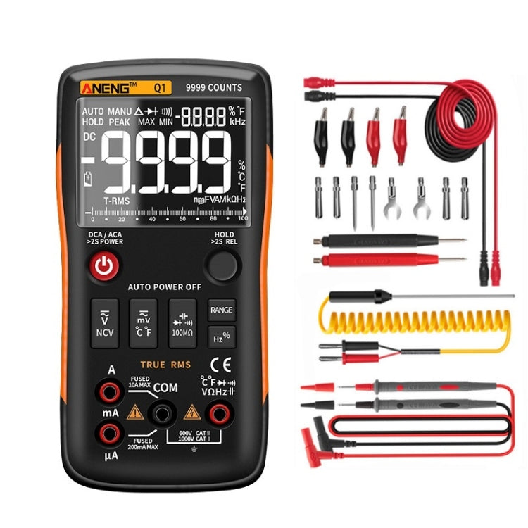 ANENG AN-Q1 Automatic High-Precision Intelligent Digital Multimeter, Specification: Standard with Cable(Orange)