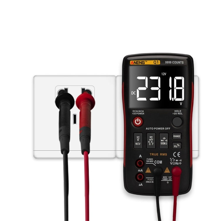 ANENG AN-Q1 Automatic High-Precision Intelligent Digital Multimeter, Specification: Standard with Cable(Orange)