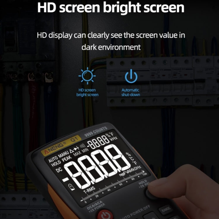 ANENG AN-Q1 Automatic High-Precision Intelligent Digital Multimeter, Specification: Standard with Cable(Orange)