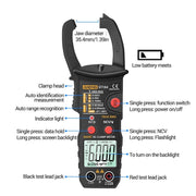 ANENG ST184 Automatically Identify Clamp-On Smart Digital Multimeter(Black)