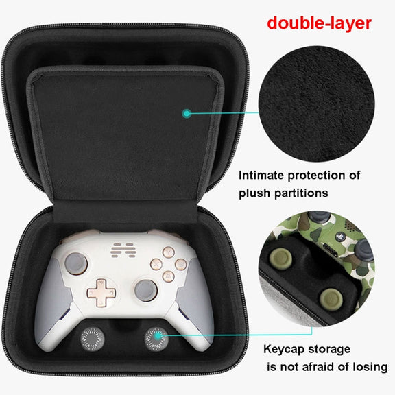 Baona EVA Hard Shell Gamepad Storage Bag For PS5 / PS4 / Xbox / Switch Pro, Style: Double-layer Gray