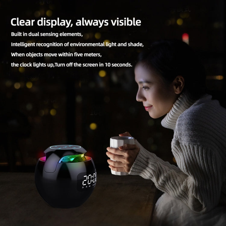 ZXL-G90 Portable Colorful Ball Bluetooth Speaker, Style: Clock Version (Pink)