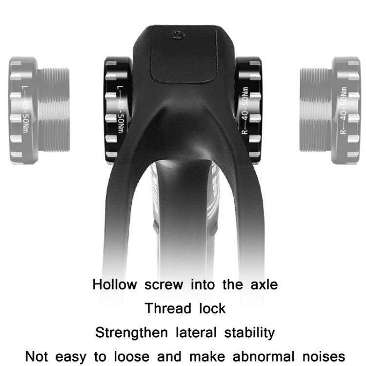 WEST BIKING Mountain Road Bike Screw-In Bearing Bottom Axle(Black)
