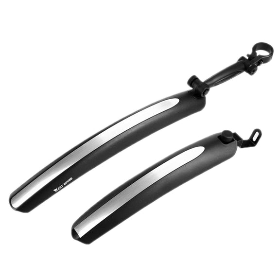 WEST BIKING YP0714018 Bicycle Folding Reflective Mudguard(Black)
