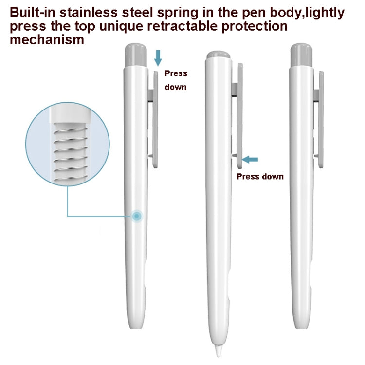 Double-Click Automatic Retractable Stylus Pen Case For Apple Pencil 2( Pearl White)