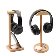 AM-EJZJ001 Desktop Solid Wood Headset Display Stand, Style: E
