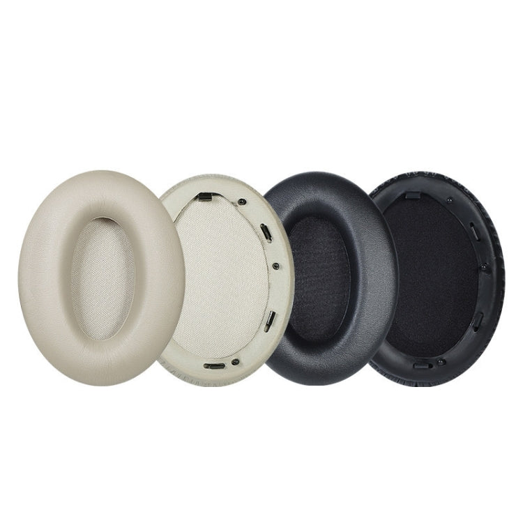 2 PCS Leather Headset Earmuffs for Sony 1000XM4 Champagne with Snap