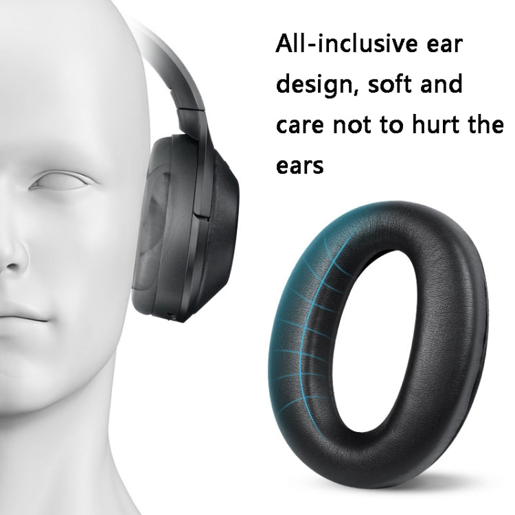 2 PCS Leather Headset Earmuffs for Sony 1000XM4 Champagne Lambskin No Snap