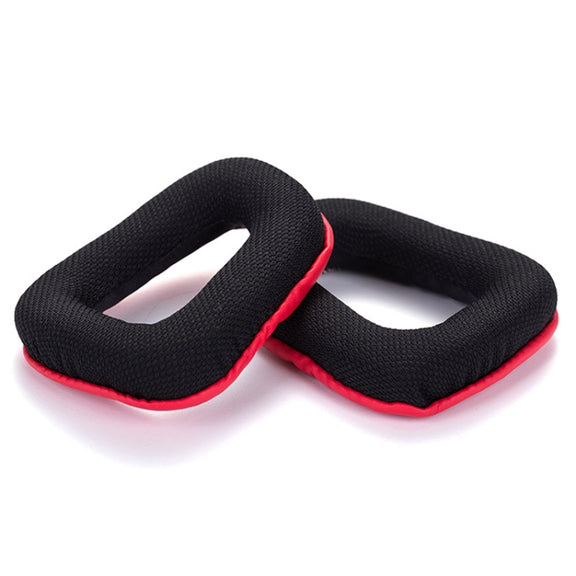 2 PCS Headset Sponge Earmuffs for Logitech G35 / G930 / G430 / F450(Black+Red)