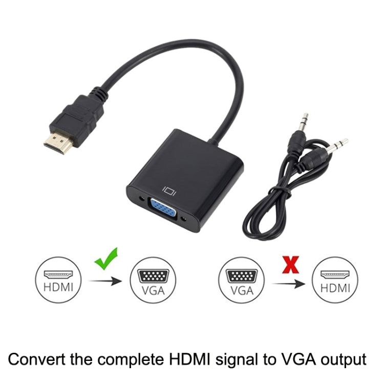 ZHQ008 HD HDMI To VGA Converter with Audio(Black)