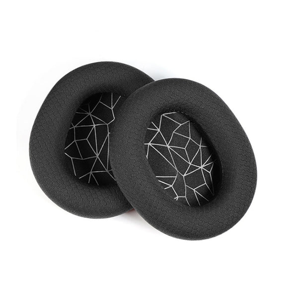 1 Pair Sponge Headset Pad for Steelseries Arctis Pro / Arctis 3 / 5 / 7(White Print Mesh)