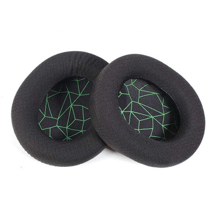 1 Pair Sponge Headset Pad for Steelseries Arctis Pro / Arctis 3 / 5 / 7(Green Print Mesh)